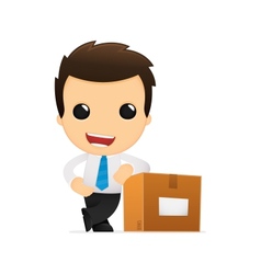 Funny cartoon office worker vector image