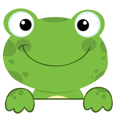 Cute Frog Smiling Over A Sign Board vector image