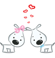 Dogs with hearts vector image