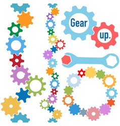Colorful gears vector image
