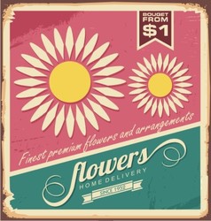 Vintage florist shop sign vector image