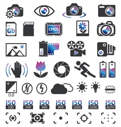 Photocam display icons vector image