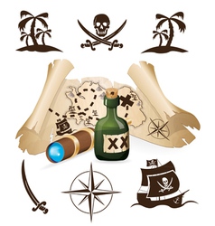 Pirates set vector image