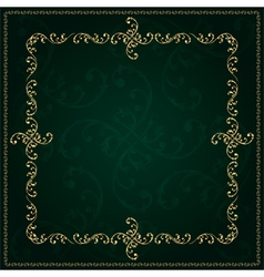 Gold frame with vintage floral elements vector image