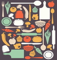 Cute kitchen pattern vector image