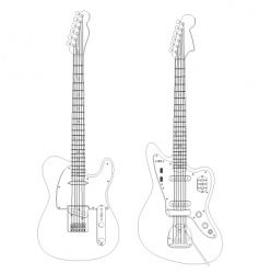 Isolated guitars vector image