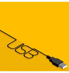 USB cable and plug vector image