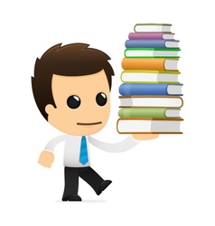 Funny cartoon office worker vector image