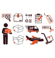 Postage set vector image