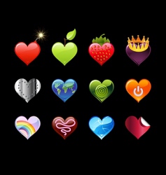 Heart icons vector image