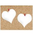 Cork bulletin board with heart vector image