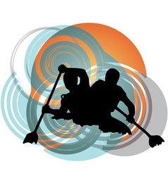 Rafting on the rapids vector image