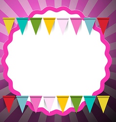 Retro Pink Background with Flags vector image