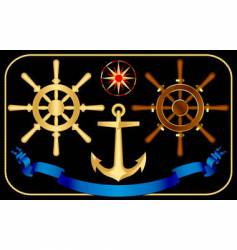 Nautical steering-wheels vector image