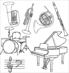 Jazz music instruments vector image