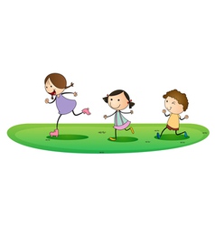 Laughing kids flat icons set cute children Vector Image