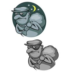 Thief bandit in mask for criminal and law concept vector image