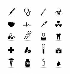 Black and white medical icons vector image