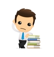 Funny cartoon office worker vector image