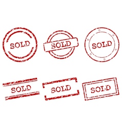 Sold stamps vector image