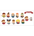 Digital cartoon characters set vector image