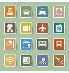 Hotel and travel icon set vector image