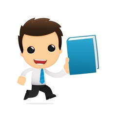 Funny cartoon office worker vector image