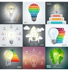 Lightbulb infographic design template Royalty Free Vector