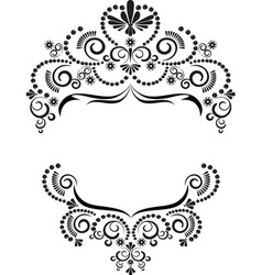 Dark ornamental frame on white background vector image