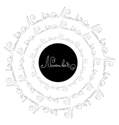 November the name of the month Royalty Free Vector Image