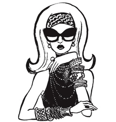 Fashion woman with accessories vector image