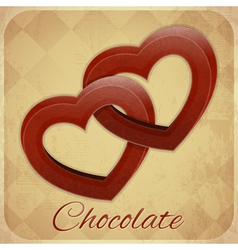 Retro Card with Chocolate Hearts vector image