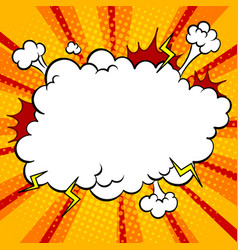 Explosion steam speech bubble pop art banner Vector Image