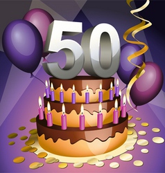 Fiftieth birthday vector image