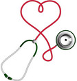 Heart shape stethoscope Cardiology concept vector image