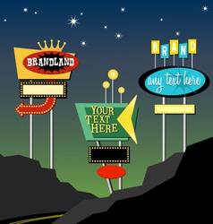 Retro roadside neon signs 1 vector image