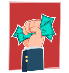 Handfull of money vector image