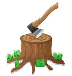 Axe in the stump vector image