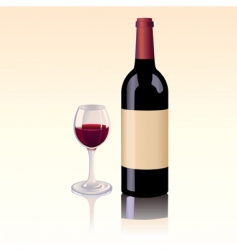 Red wine bottle vector image