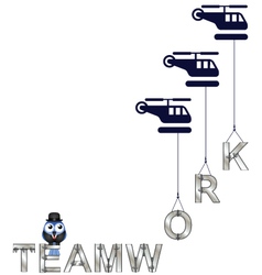 TEAMWORK HELICOPTER vector image