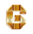 Letter metal gold ribbon - G vector image