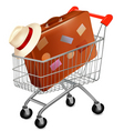 Travel suitcase and a hat vector image