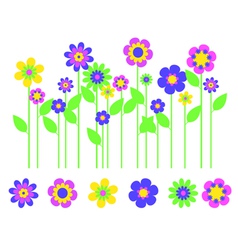 Bright flower border vector image