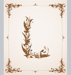 Retro vintage letter in a frame vector image