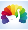 Peackok bird with rainbow feathers vector image