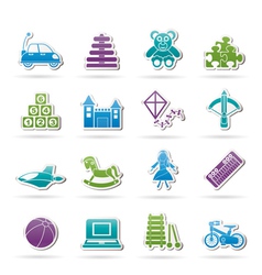 Different kind of toys icons vector image