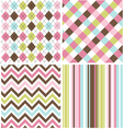 Seamless patterns with fabric texture vector image