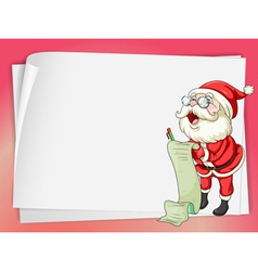 Paper sheets and santa claus vector image
