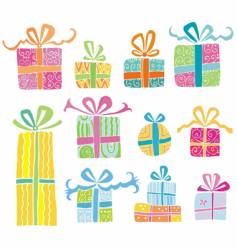 Colorful gift boxes vector image