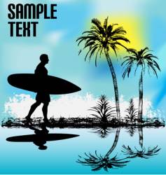 Tropical surfer vector image